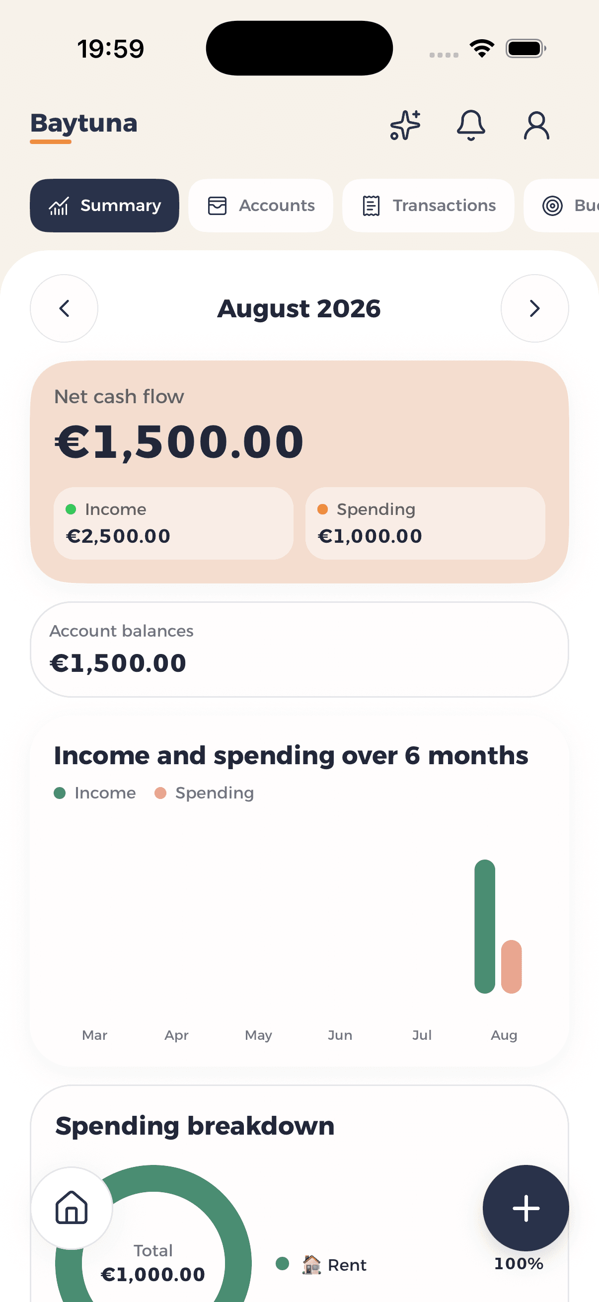 Baytuna household budget overview